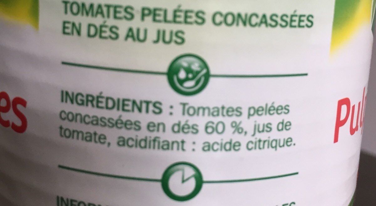 Pulpe de tomates en dés - Ingrédients