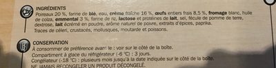 Tarte aux poireaux 400g - Ingrediënten - fr