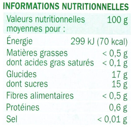 Compote pomme-banane - Nutrition facts - fr