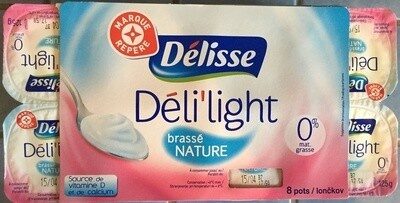 Déli'light brassé Nature (0 % MG) 8 pots - Produit