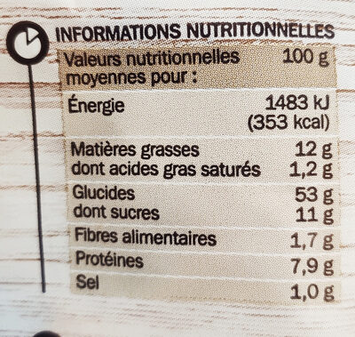 12 Briochettes rondes - Nutrition facts - fr