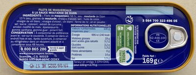 Filets de Maquereaux moutarde de Dijon - Ingredients - fr