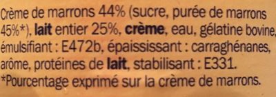 Mousse à La Crème De Marrons - 4 x 11.5 cl - Ingrediënten - fr