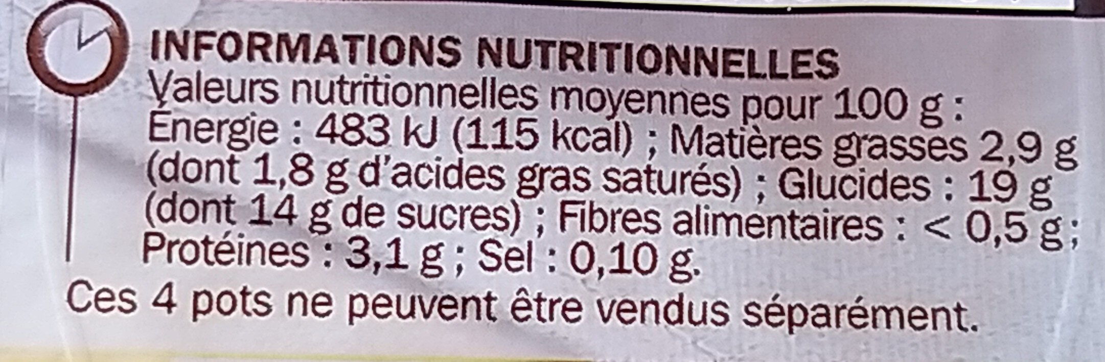Semoule au Lait à la vanille - Nutrition facts - fr