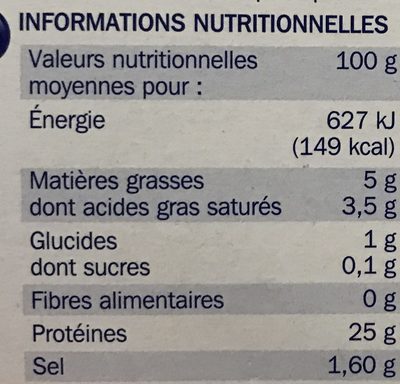Les croisés allégé - Nutrition facts - fr