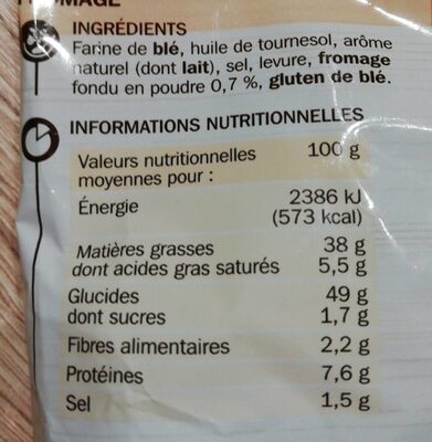 Croutons spécial soupe saveur fromage - Nutrition facts - fr