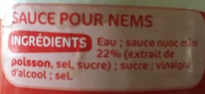 Tables du monde - Sauce pour nems - Ingredients - fr