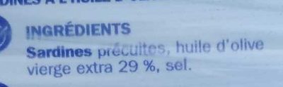 Sardines à l'huile d'olive 3x1/5 - Ingrédients