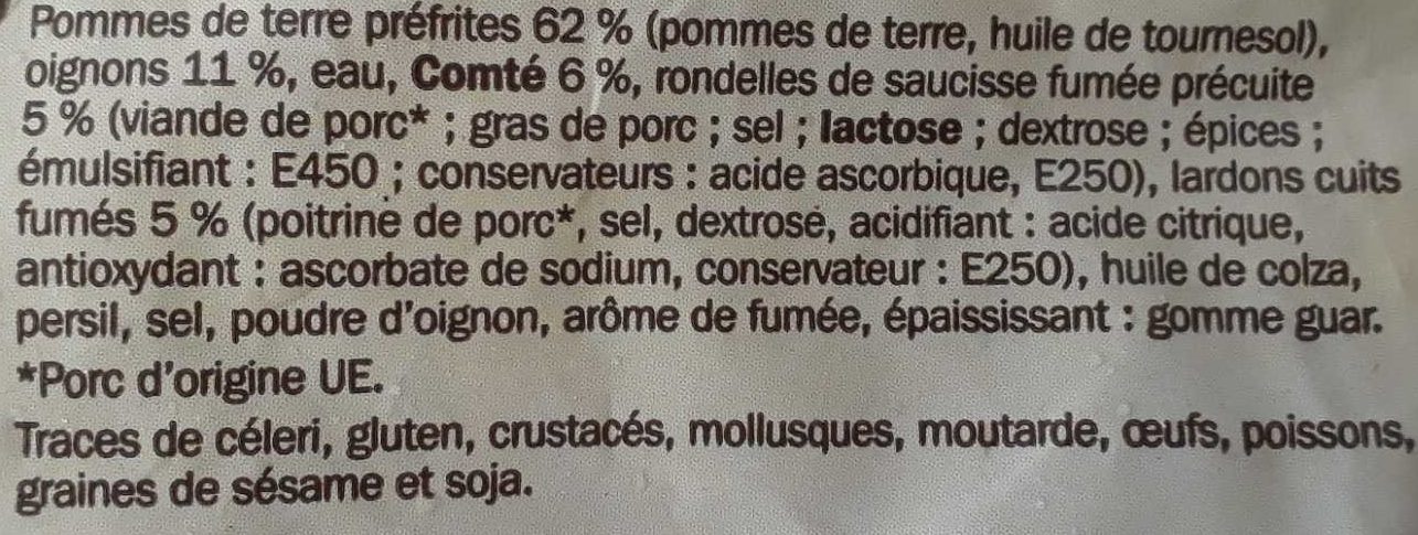 Poêlée à La Franc-comtoise, 900 Grammes, Marque Côté Table - Ingredients - fr