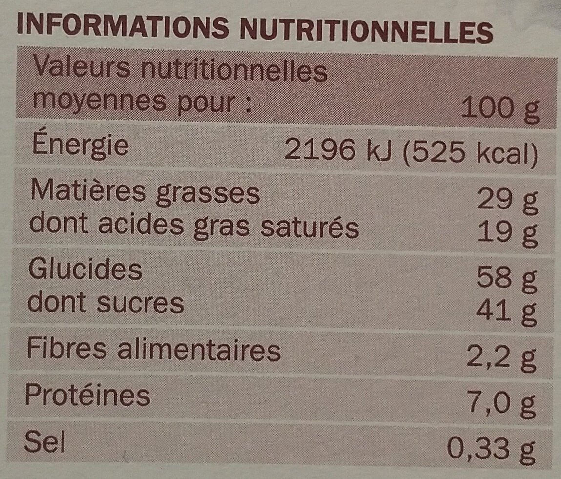 Petit beurre pocket choco-lait x 16 - Nutrition facts - fr