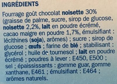 P'tites spirales cacao noisette - Ingredientes - fr