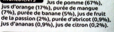 100% pur jus multifruits Jafaden - Ingredients - fr
