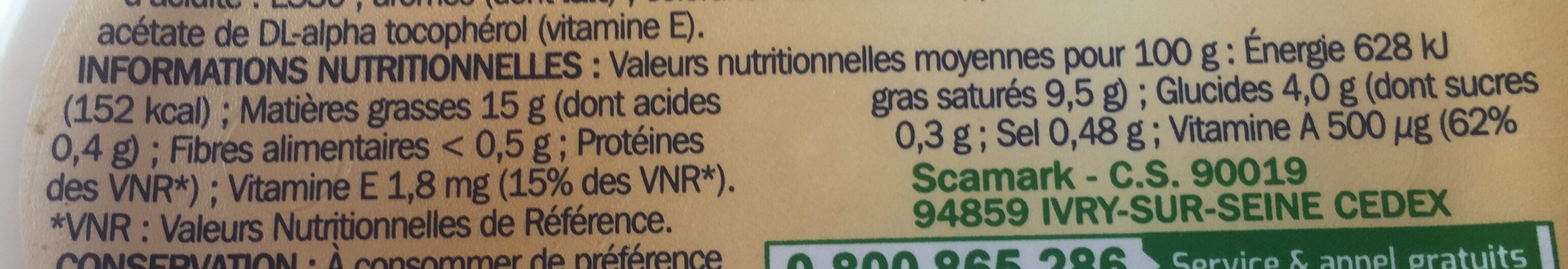 Matière grasse légère 15% doux - Nährwertangaben - fr