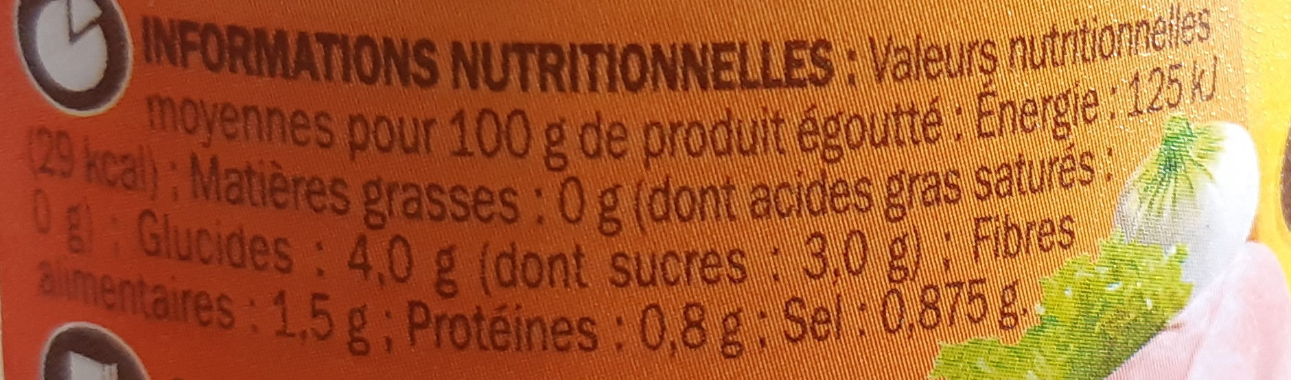 Petits oignons - Nutrition facts - fr