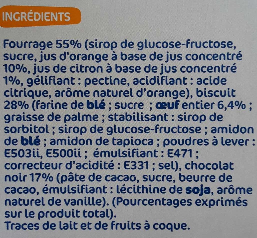 Génoises agrumes - Ingrédients