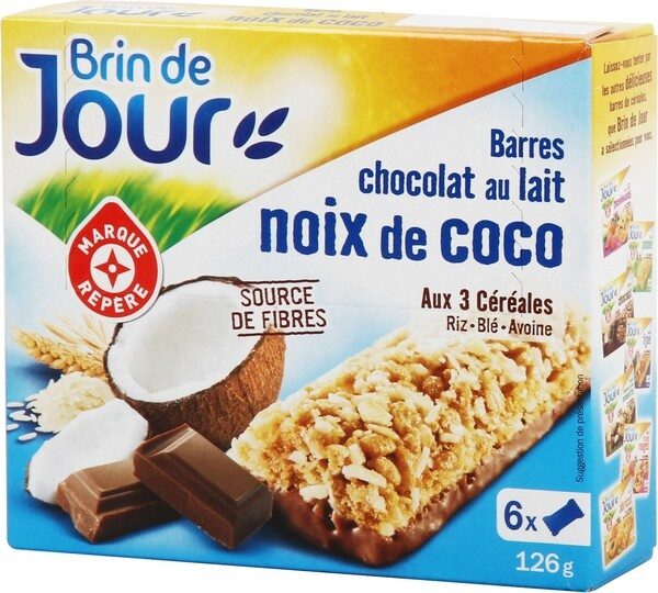 Barres céréales chocolat au lait noix de coco x 6 - نتاج - fr