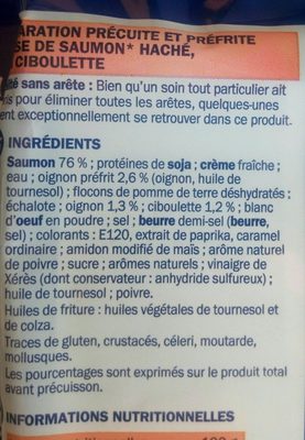 Hachés au saumon à la ciboulette - Ingredients - fr