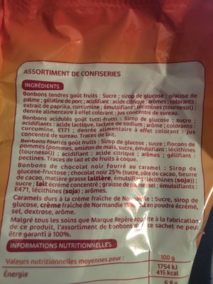 Assortiments de confiserie - Ingredients - fr