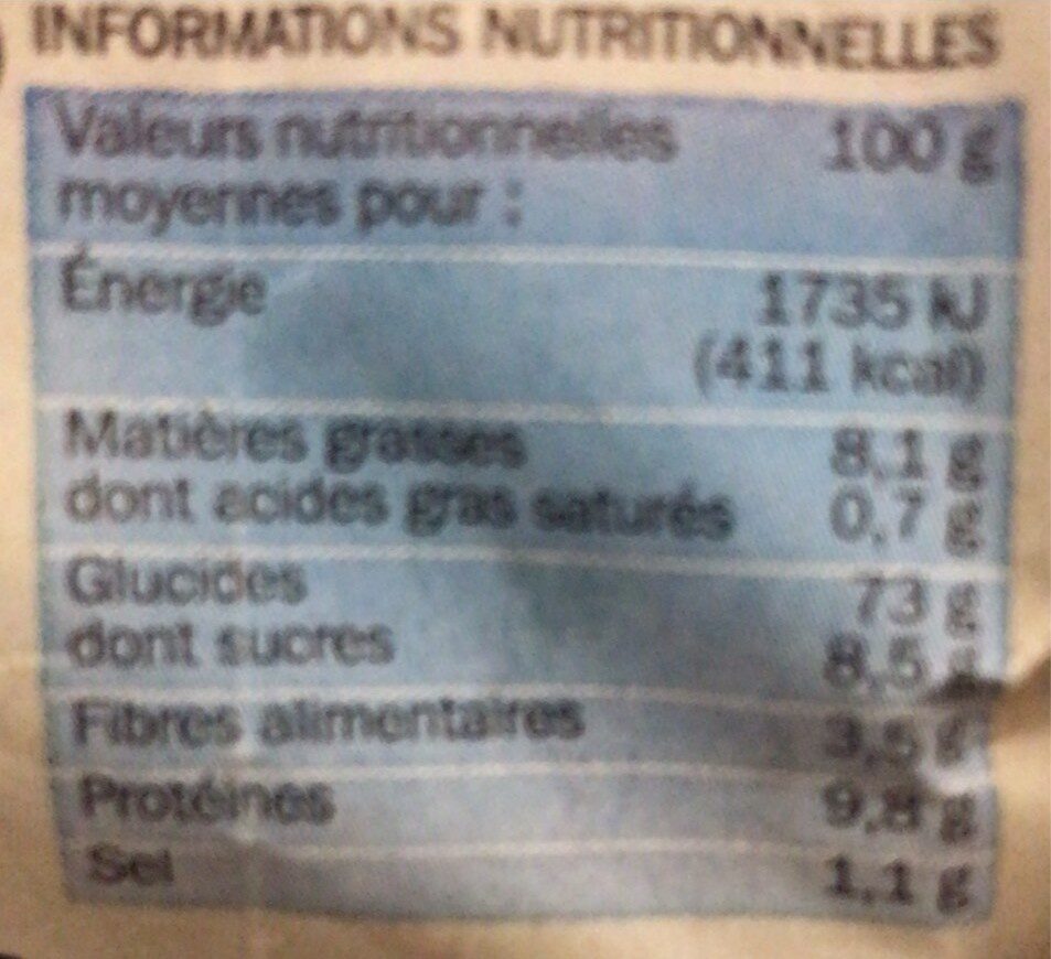 PETIT PAINS GRILLÉS Froment - Nutrition facts - fr