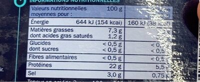 Truite fumée France - Nutrition facts - fr
