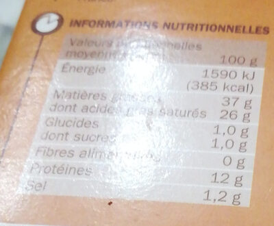 Saint crémeux - Tableau nutritionnel
