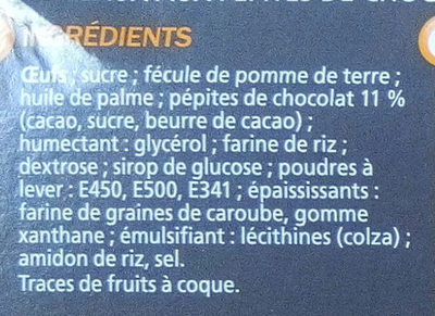 Gâteaux aux pépites de chocolat - Ingrediënten - fr