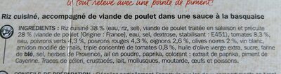 Poulet Basquaise et son riz - Ingredientes - fr