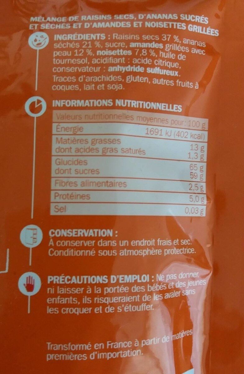 Mix'apéro - Nutrition facts - fr