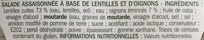 Salade de lentilles - Ingredients - fr