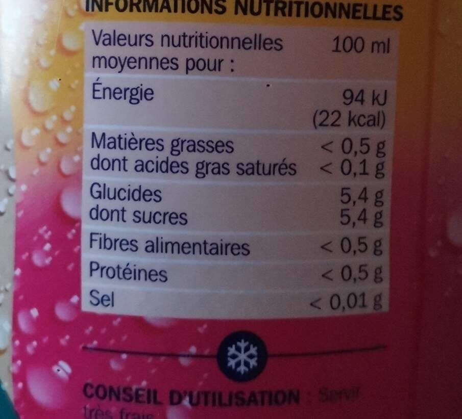 Thé glacé saveur framboise - Nutrition facts - fr