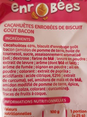 Cacahuètes Goût Bacon - Ingredients - fr
