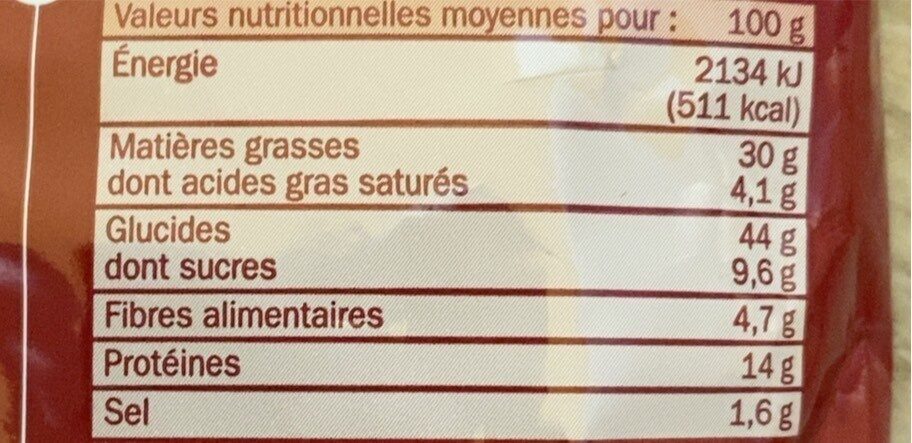 Cacahuètes enrobées goût épicé - Nutrition facts - fr