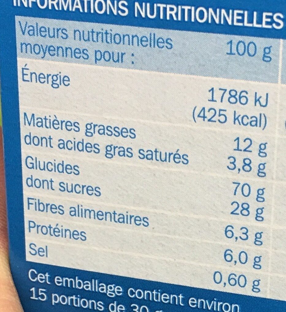 Céréales fourrées Chocolat au Lait - حقائق غذائية - fr