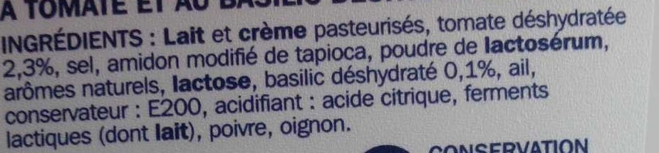 Les Croisés Dés tomates & basilic - Ingrédients