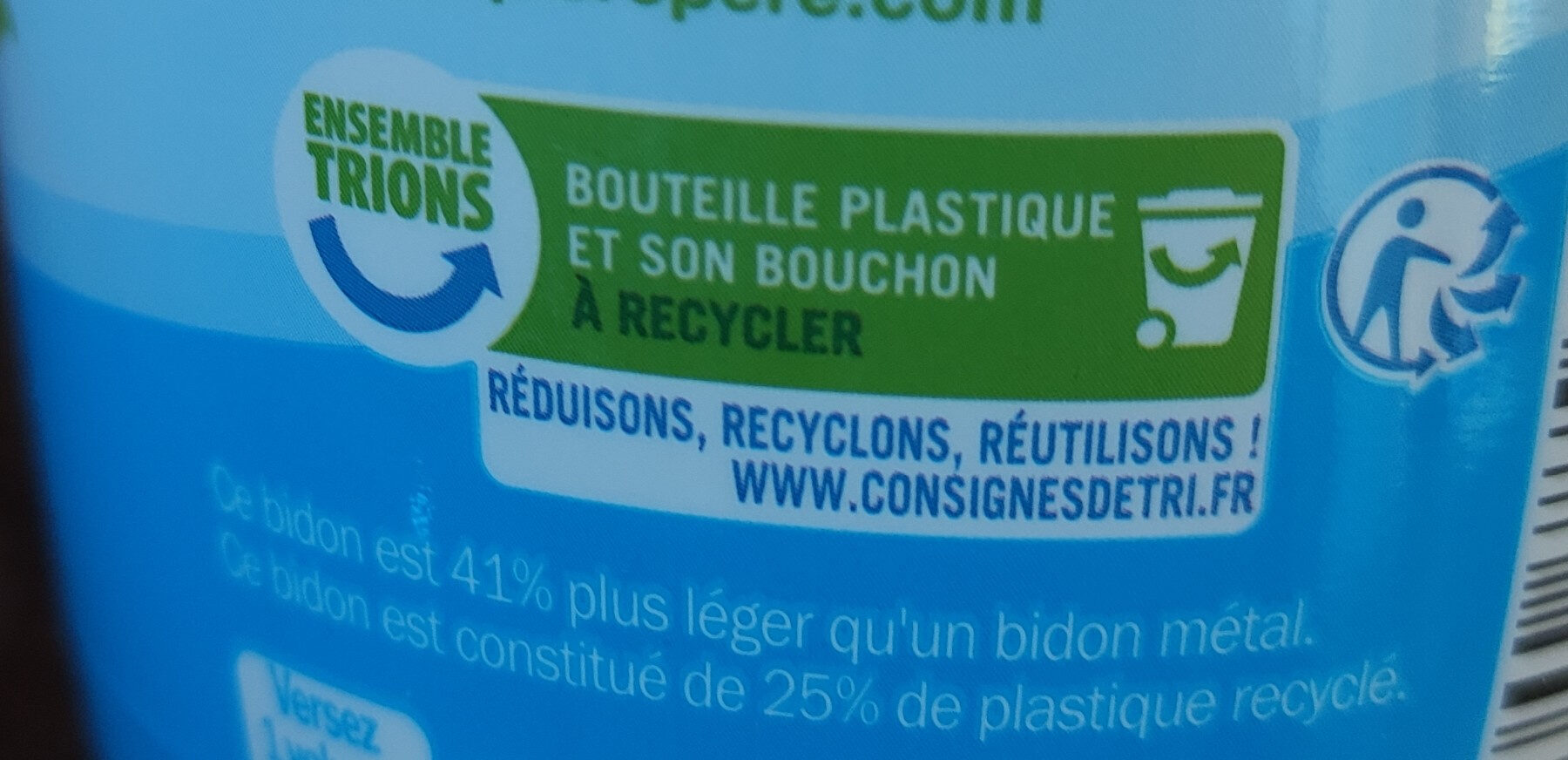 Frucci Zéro Sucres Pêche - Recycling instructions and/or packaging information - fr