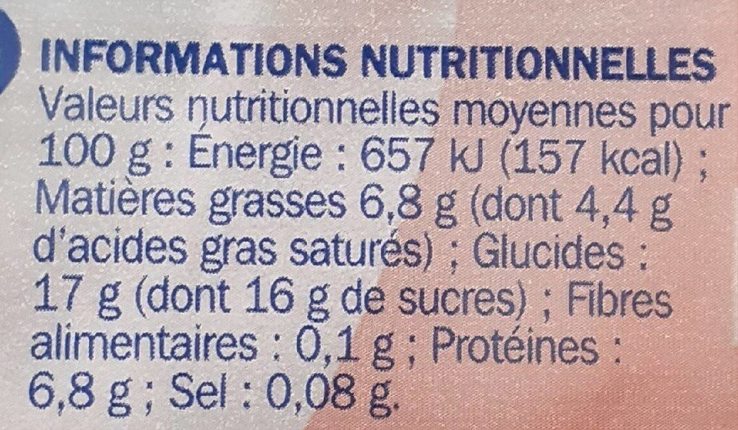 Pause Onctueuse Stracciatella 4 x 120 g - Valori nutrizionali - fr