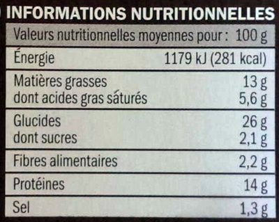 Burger Le Charolais, Bœuf & Emmental - Nutrition facts - fr