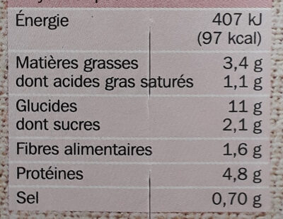 Lasagnes pur bœuf - Nutrition facts - fr