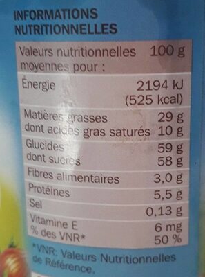 Nustikao - Nutrition facts - fr