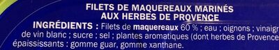 Filets maquereaux marinade herbes et Provence - Ingrédients