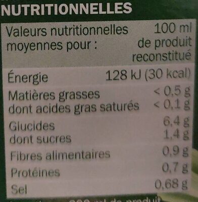 Mouliné de 10 légumes - Nutrition facts - fr