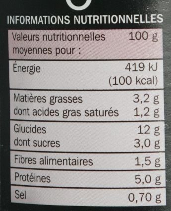 Ravioli bolognaise - Nutrition facts - fr