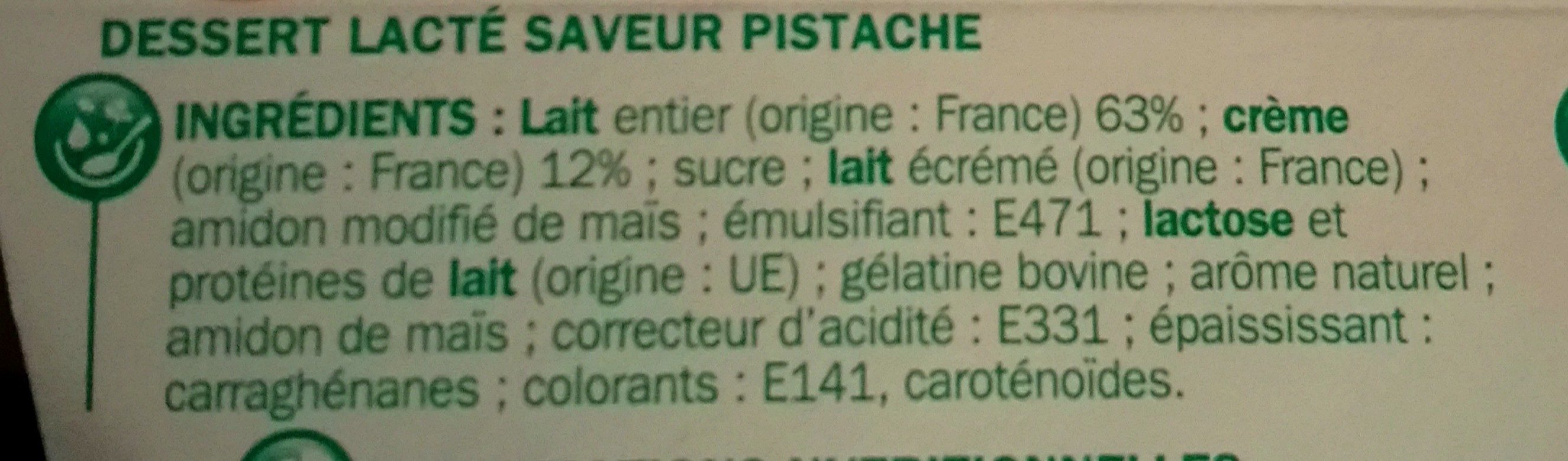 Mousse à la liégoise saveur pistache - Zutaten - fr