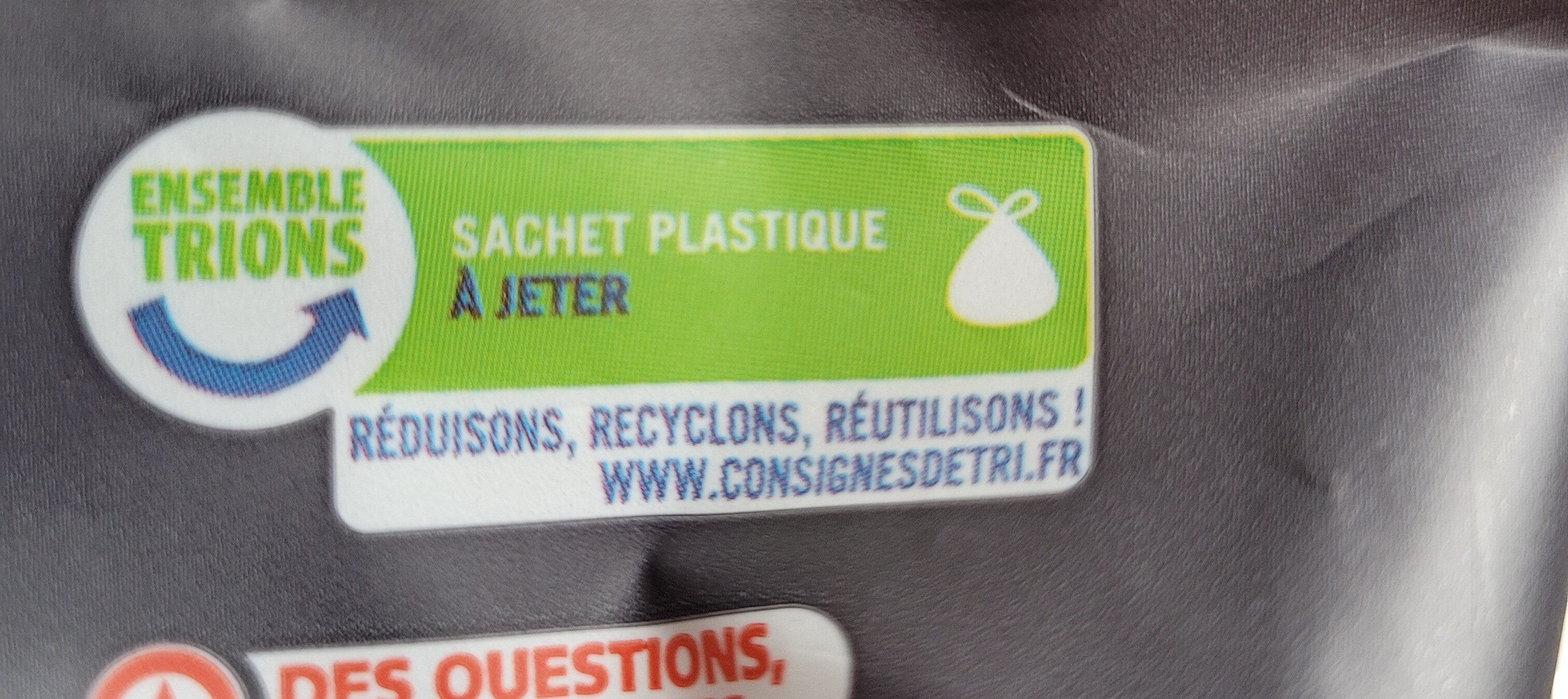 Pâtes - Instruction de recyclage et/ou informations d'emballage