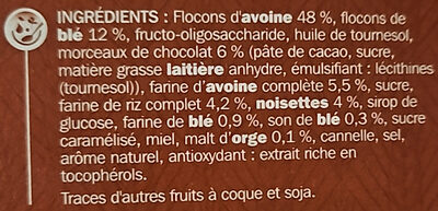 Muesli pépites croustillantes chocolat-noissette réduit en sucre - Ingredients - fr