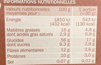 Muesli pépites croustillantes chocolat-noissette réduit en sucre - Nutrition facts - fr