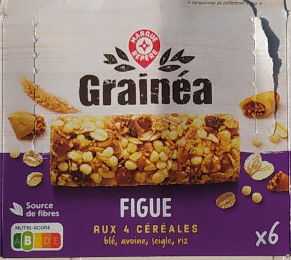 Grainéa Figue aux 4 céréales blé, avoine, seigle, riz x 6 barres - Product - fr