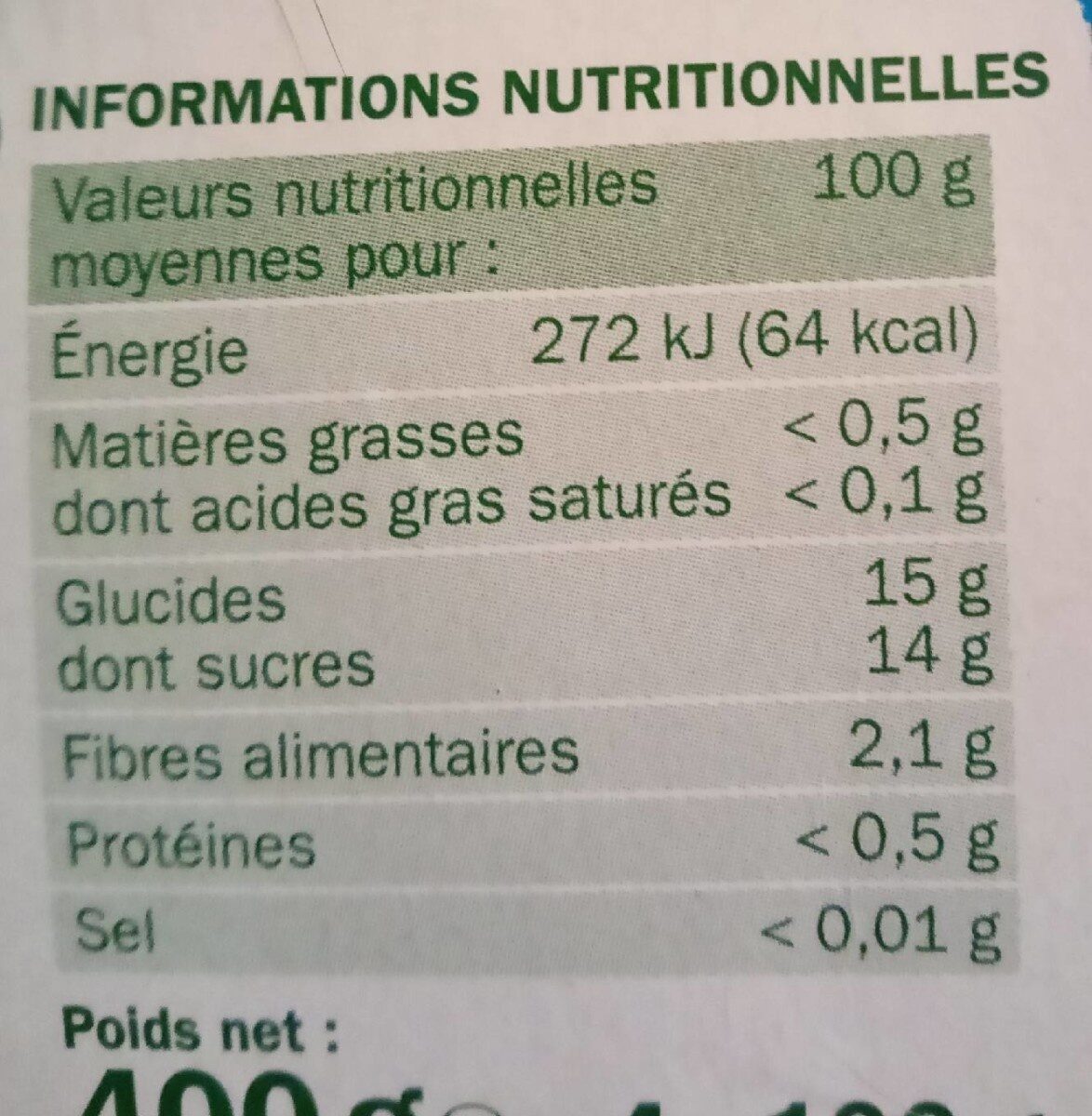Douceur du Verger - حقائق غذائية - fr