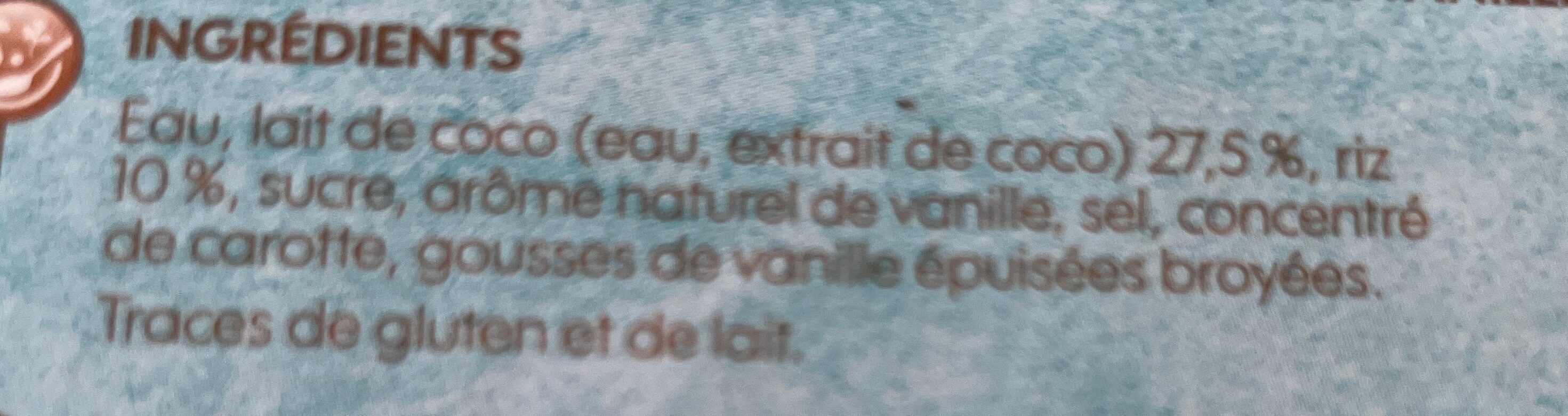 Délice coco riz vanille au lait de coco - Ingrediënten - fr