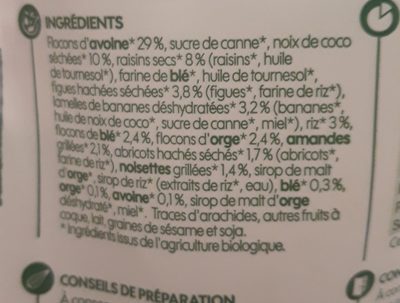 Muesli croustillant fruits secs - Ingrediënten - fr